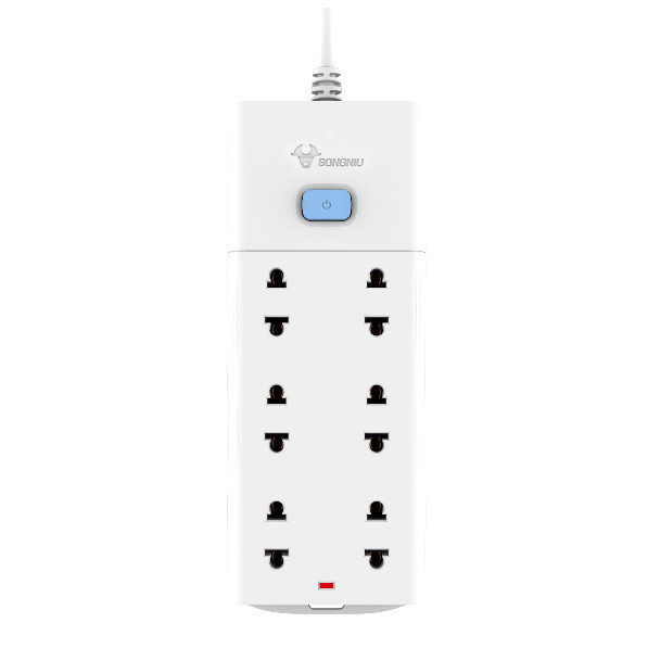 Ổ Cắm Điện Gongniu Đa Năng 6 ổ 1 Công Tắc – Công Suất 10A/250/2500W – Trắng – Chính Hãng