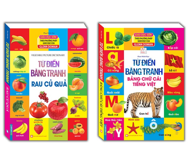 Combo 2Q: Từ điển bằng tranh-Rau củ quả & Từ điển bằng tranh - Bảng chữ cái tiếng việt