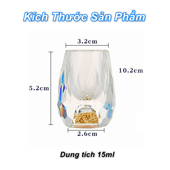 Bộ 6 ly Million Golden tuyệt tác Pha Lê 24K