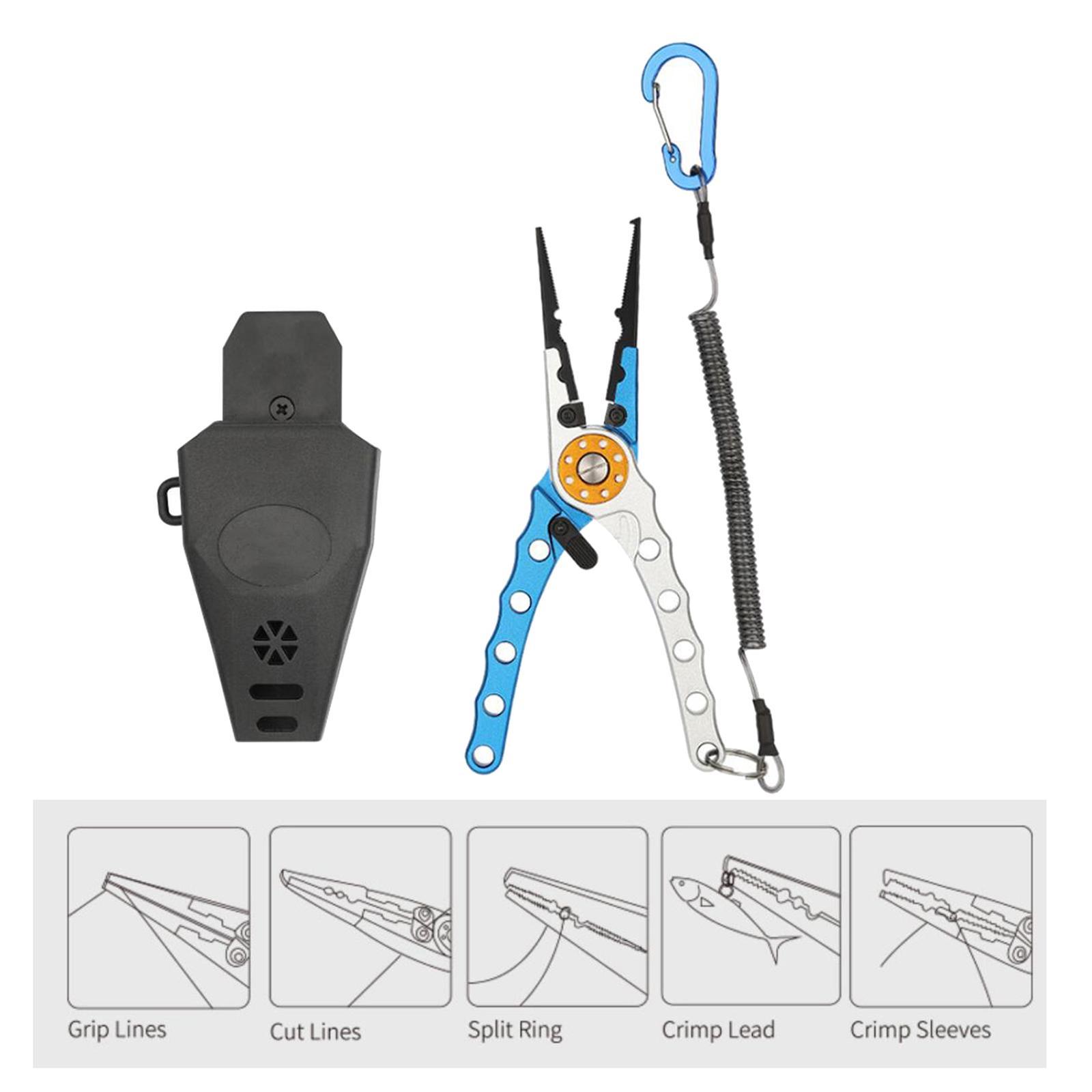Fishing Pliers Fly Fishing Gear Hook Remover, Professional for Freshwater Saltwater Gear Multi Tool Lightweight Braid Line Cutting Scissors
