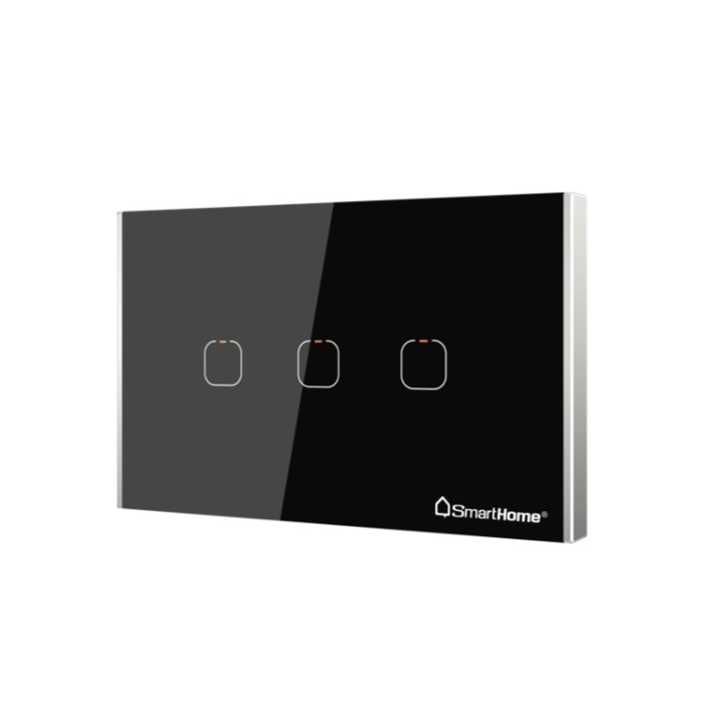 Thiết bị điều khiển 3 kênh zigbee hình chữ nhật SH-CT3Z-T3-Pro bản Luxury-BKAV