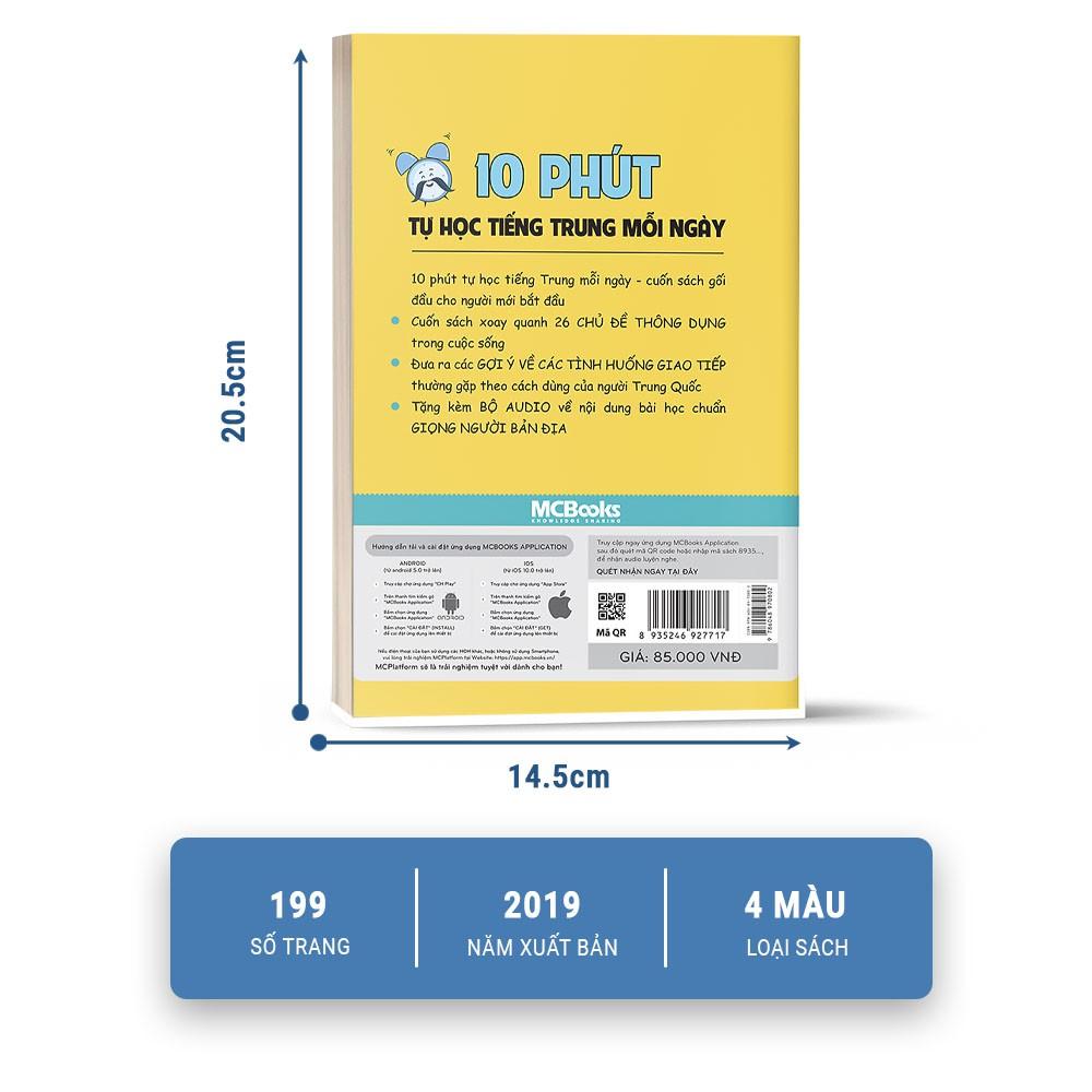 Sách - 10 Phút Tự Học Tiếng Trung Mỗi Ngày Dành Cho Người Học Tiếng Trung Cơ Bản