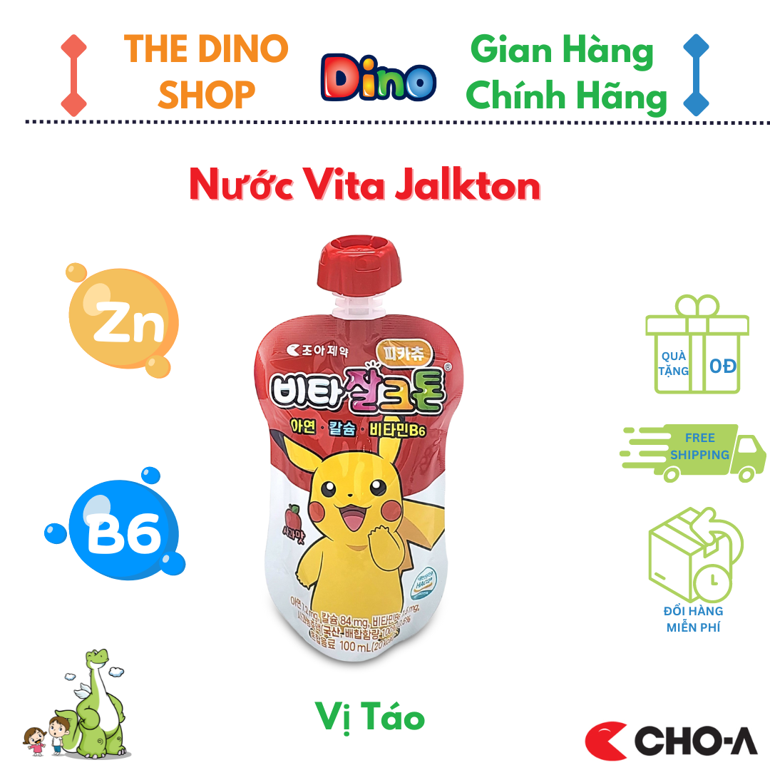 Nước Uống Vita Jalkton Vị Táo Bổ Sung Kẽm Và Vitamin B6 Giúp Trẻ Ăn Ngon (100ml/gói)