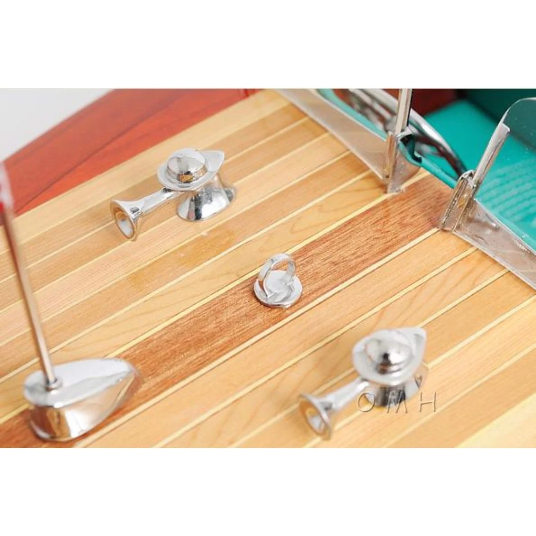 Mô hình cano CHRIS CRAFT TRIPLE COCKPIT cao cấp, mô hình thuyền gỗ tự nhiên sang trọng lắp ráp sẵn 1st FURNITURE