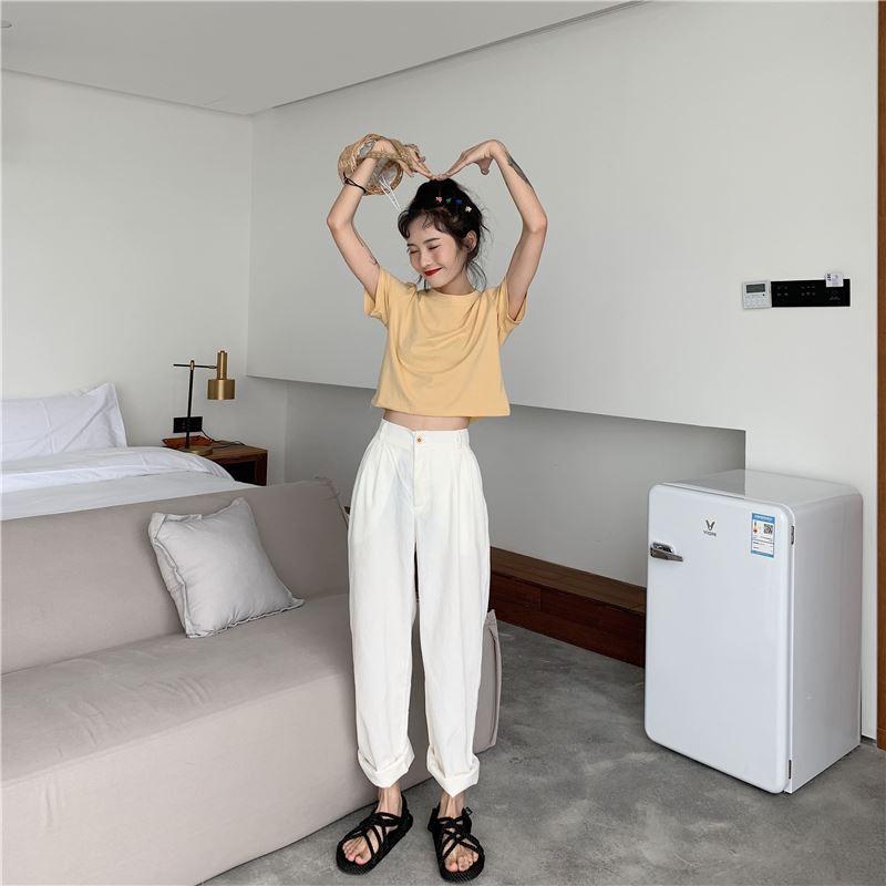 Áo thun nữ cổ tim Áo Croptop Cổ V Tay Dài, Dáng Ôm Chất Thun Gân Co Giản - Áo Thun Lỡ TTA