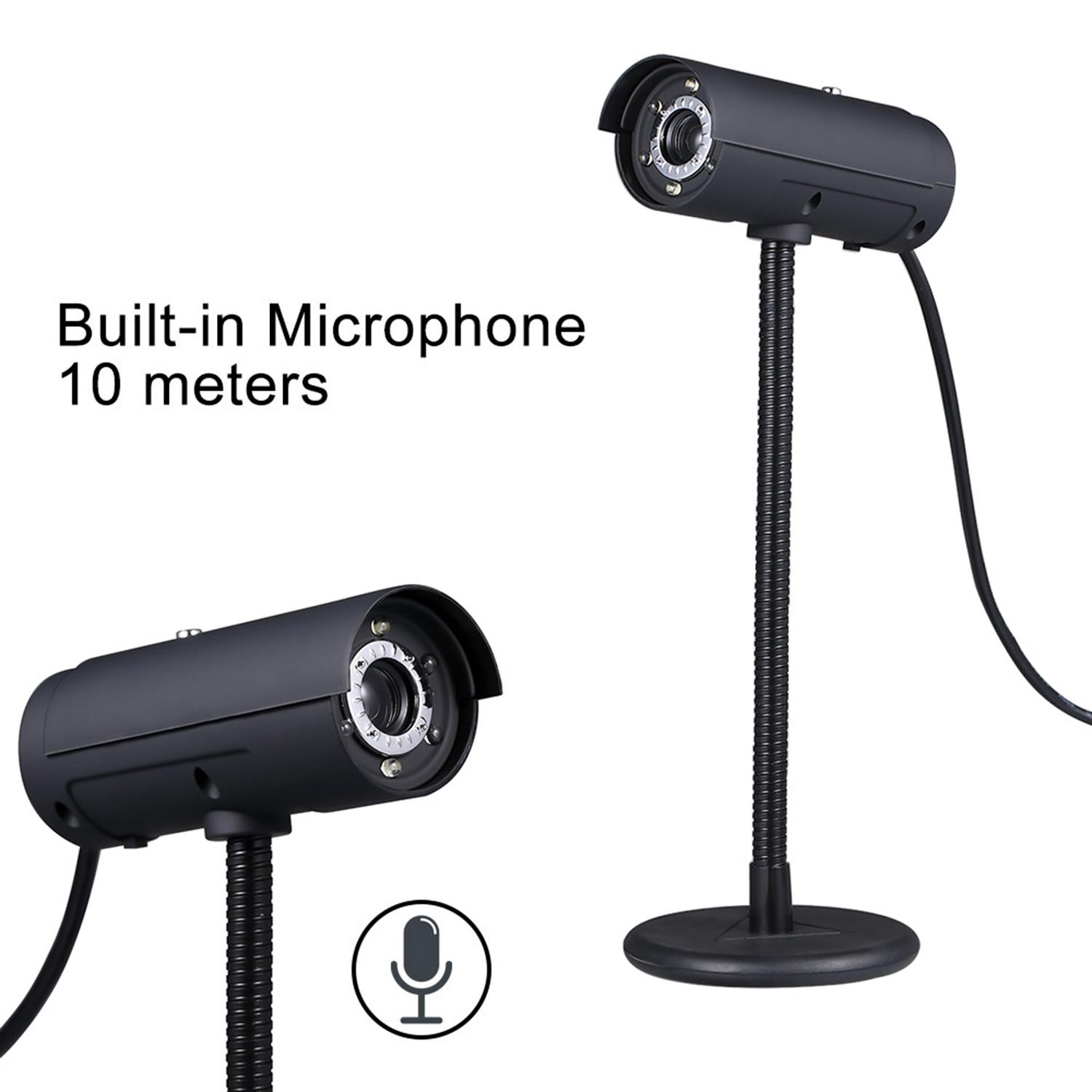 Webcam USB 2.0 độ nét cao 480P với micrô 6 Ống linh hoạt L-ED cho PC Máy tính xách tay Máy tính để bàn