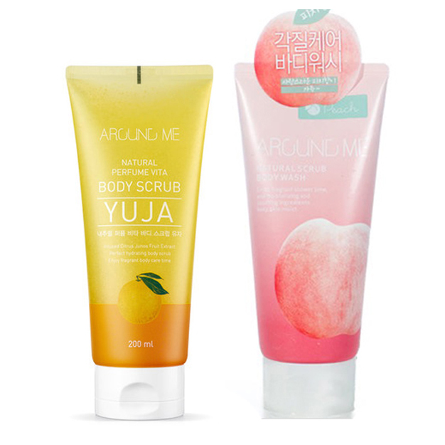 Sữa tắm tẩy tế bào chết Body Around Me Body Scrub Yuja dưỡng ẩm và cung cấp dinh dưỡng cho da 200ml