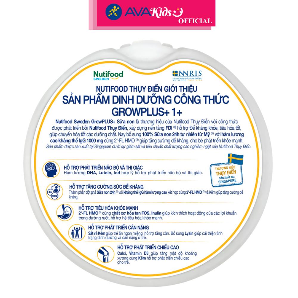 Sữa bột Nutifood GrowPLUS+ vàng 1+ (sữa non) hương vani 800g (1 - 2 tuổi) - Hàng Chính Hãng