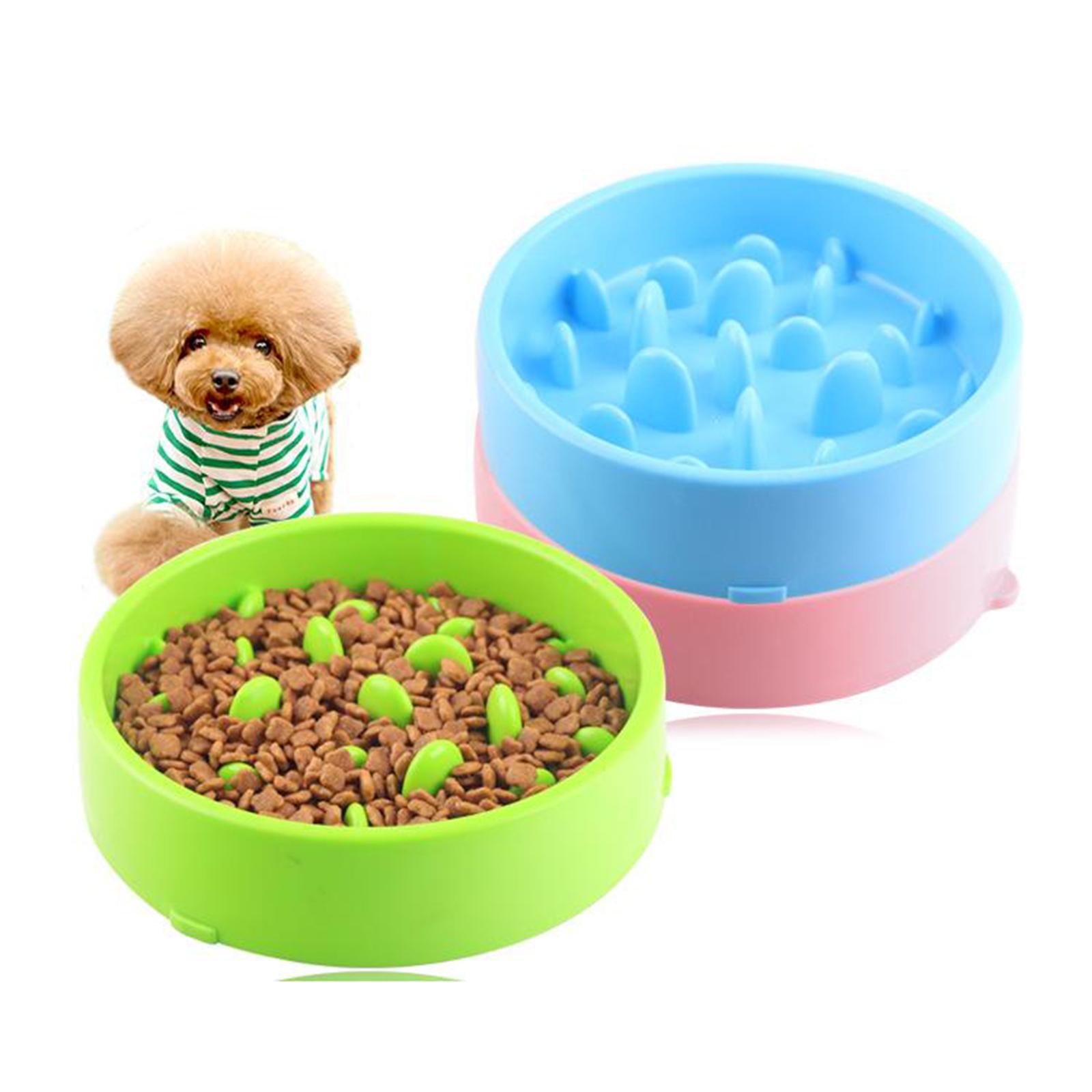 Slow Feeder Dog Bowl Pet Feeder Interactive Bloat Stop Dog Eating Dish Blue
