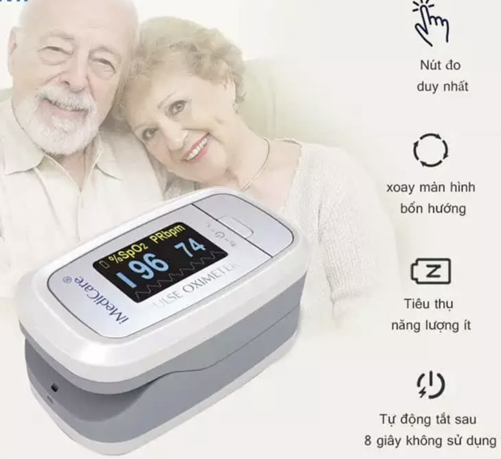 Máy đo nồng độ bão hòa Oxy trong máu SPO2 và nhịp tim iMediCare iOM-A8 Hàng chính hãng