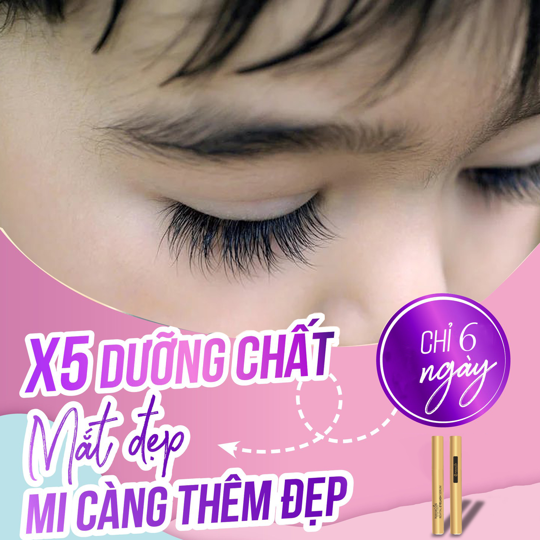 Dưỡng Dài Mi Navacos - Mi Cong Quyến Rũ, Dưỡng Mi 3in1, Dưỡng dài mi, Chống rụng mi, Phục hồi và nuôi dưỡng mi - Navacos Revital Eyelash Serum