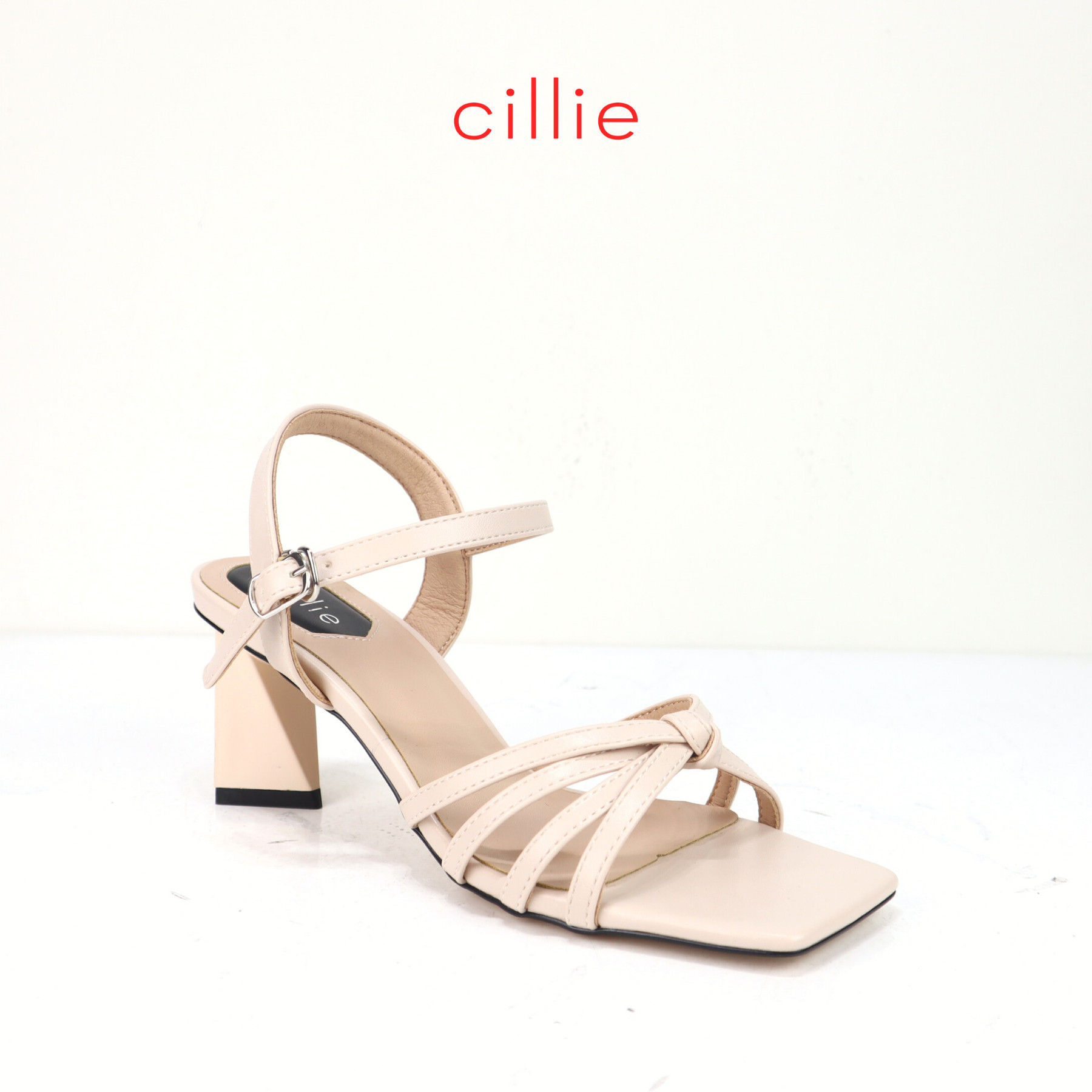 Giày sandal nữ đan dây gót trụ cao 6cm Cillie 1227