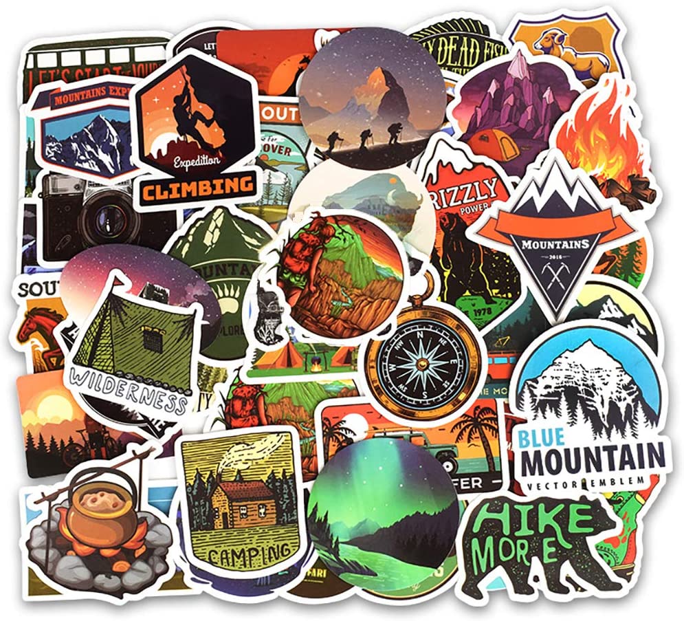 Set 60 Sticker Wilderness Nature, thiên nhiên hoang dã động vật ảnh ép lụa