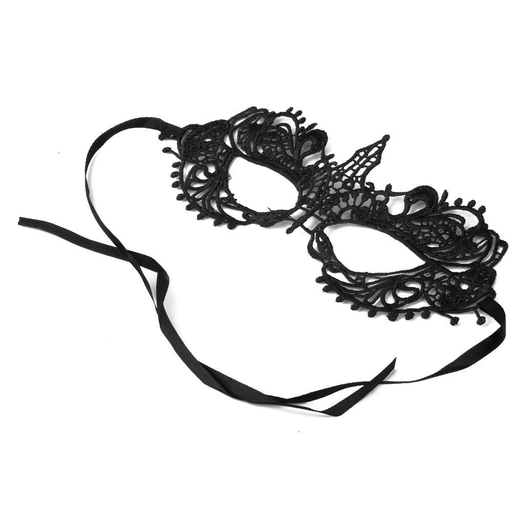 4-7pack Women Black Sexy Venetian Masquerade Pointed Eye Mask Lace Party Fancy