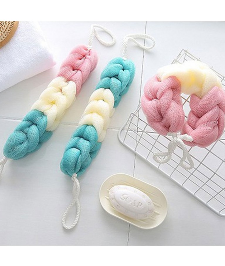 Bông tắm tạo bọt cầm tay loại dài có dây cầm tiện lợi