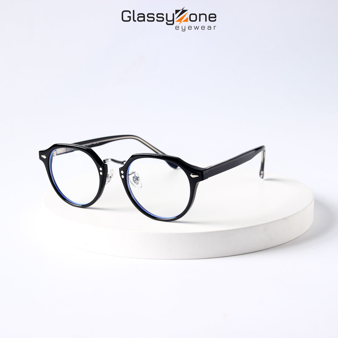 Gọng kính cận, Mắt kính giả cận nhựa Form tròn Unisex Nam Nữ Hardy - GlassyZone