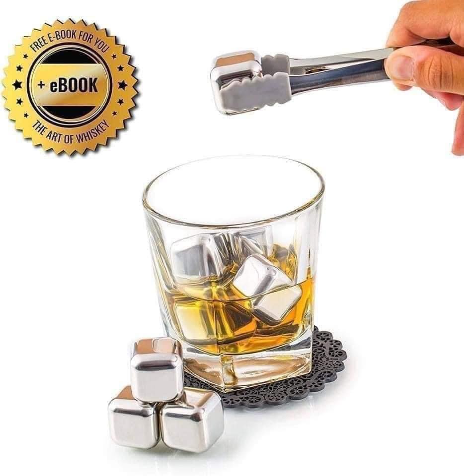 Đá lạnh inox không tan cao cấp AMERIGO màu bạc 8 viên
