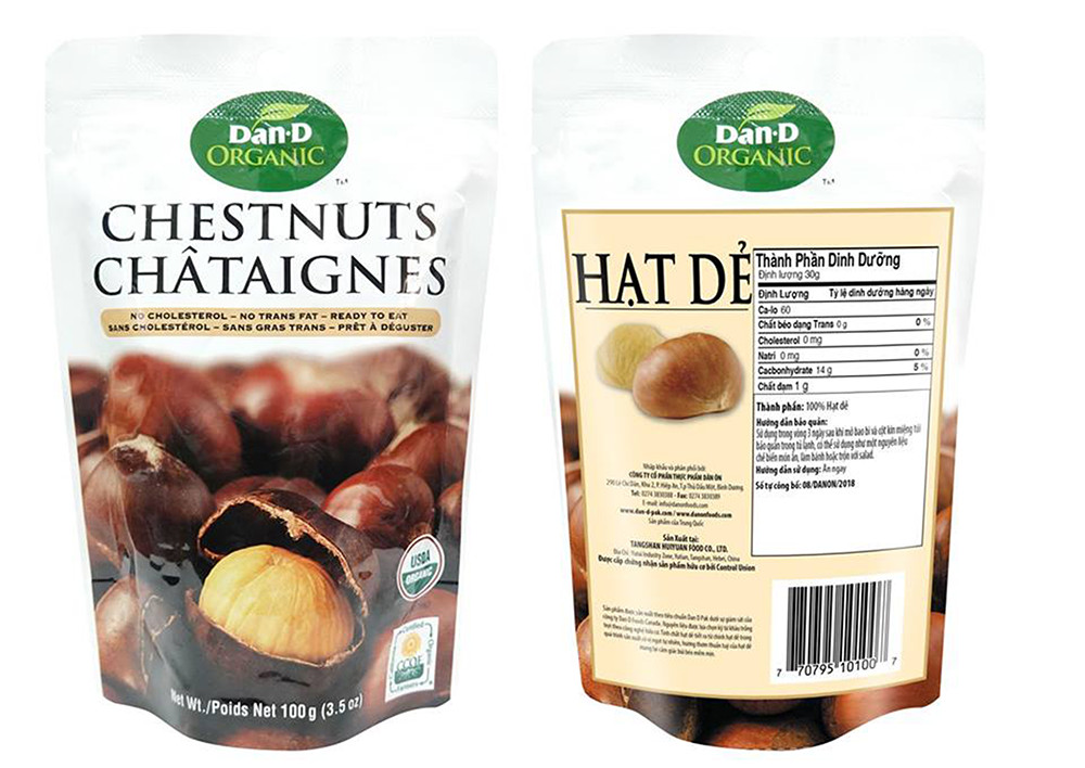 Combo 2 túi hạt dẻ tách hạt Organic 100g