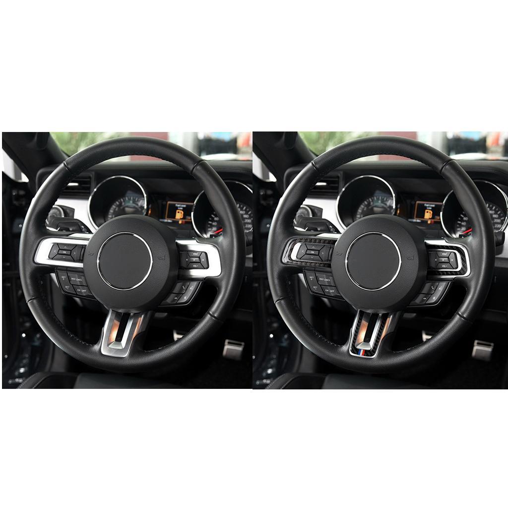 Inner Car Steering Wheel Covers Trim Panel Sticker for   2015-17