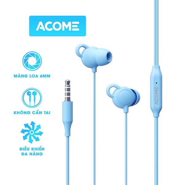 Tai Nghe Có Dây ACOME ASE01 Thiết Kế In Ear Đàm Thoại Sắc Nét Điều Khiển Đa Năng - Hàng Chính Hãng