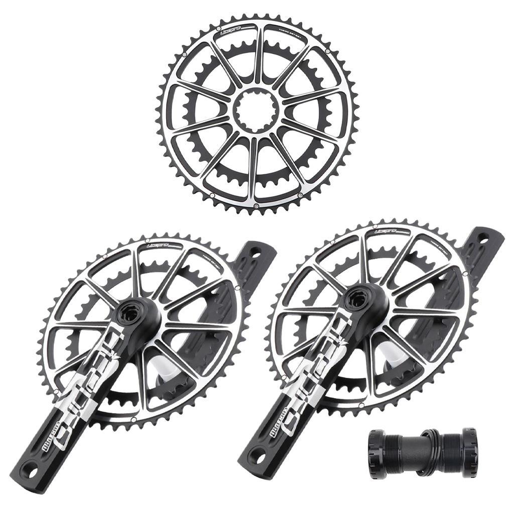 Lightweight 170mm Crankset, 130 BCD Mountain Road Bike Chainring 53-59T  Round Chainwheel High Strength Crankarms