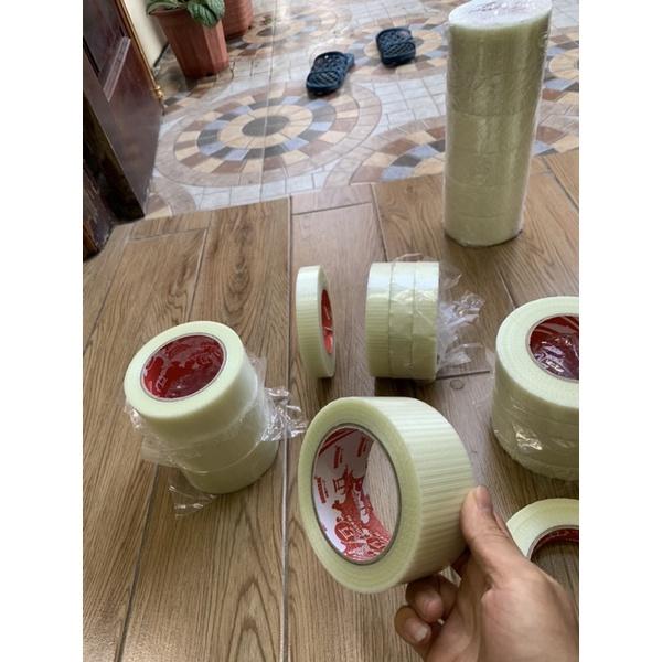 Combo 5cuộn băng dính sợi thuỷ tinh chịu lực khổ 2,5cm và 5cm x 45m