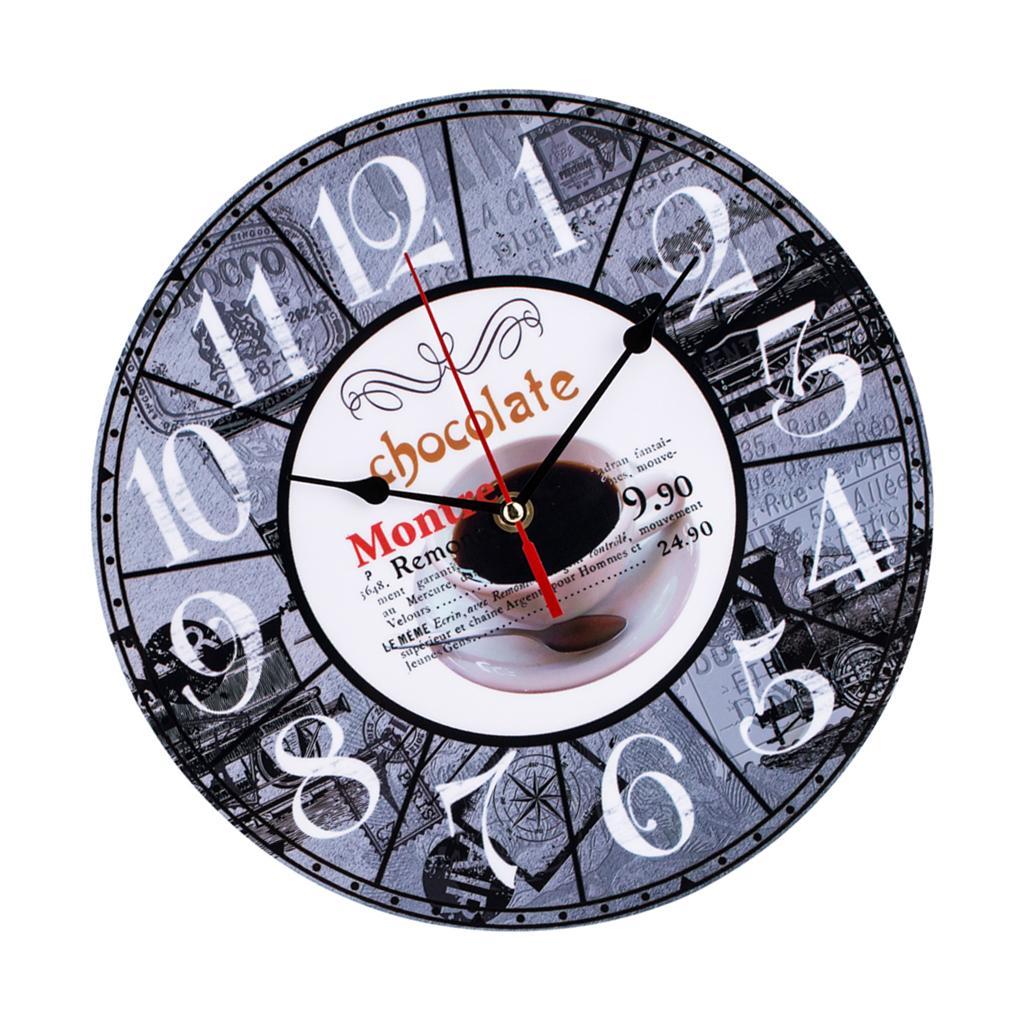 Vintage Style Round Wall Clock Retro Wall Decor for Living Room Bedroom