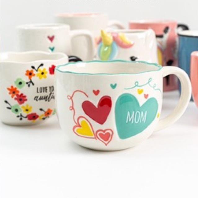 Bộ ly cốc gốm sứ phong cách Bắc Âu - Love Mom