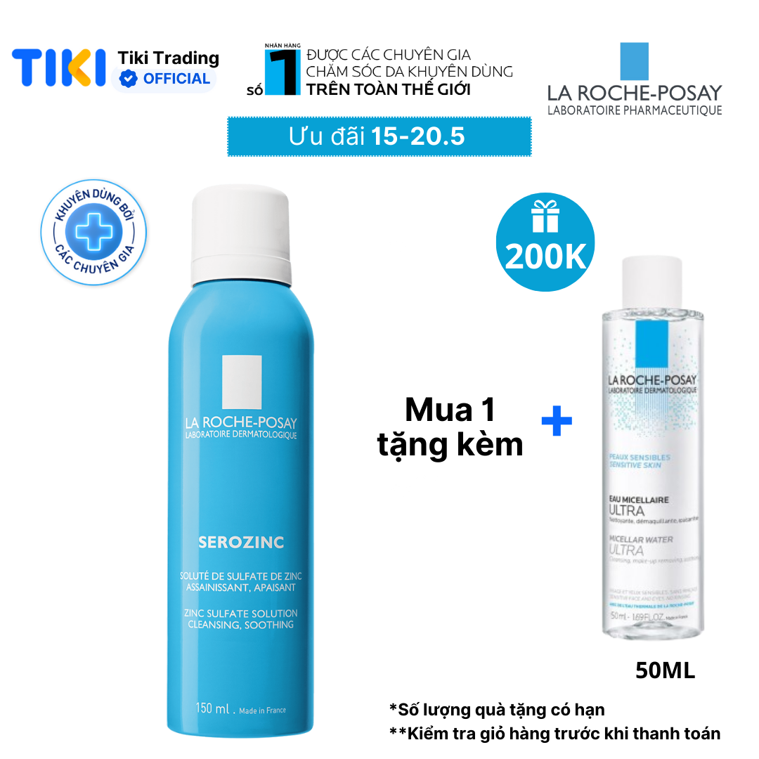 Xịt khoáng giúp làm sạch &amp; làm dịu cho da dầu mụn La Roche Posay Serozinc 150ml