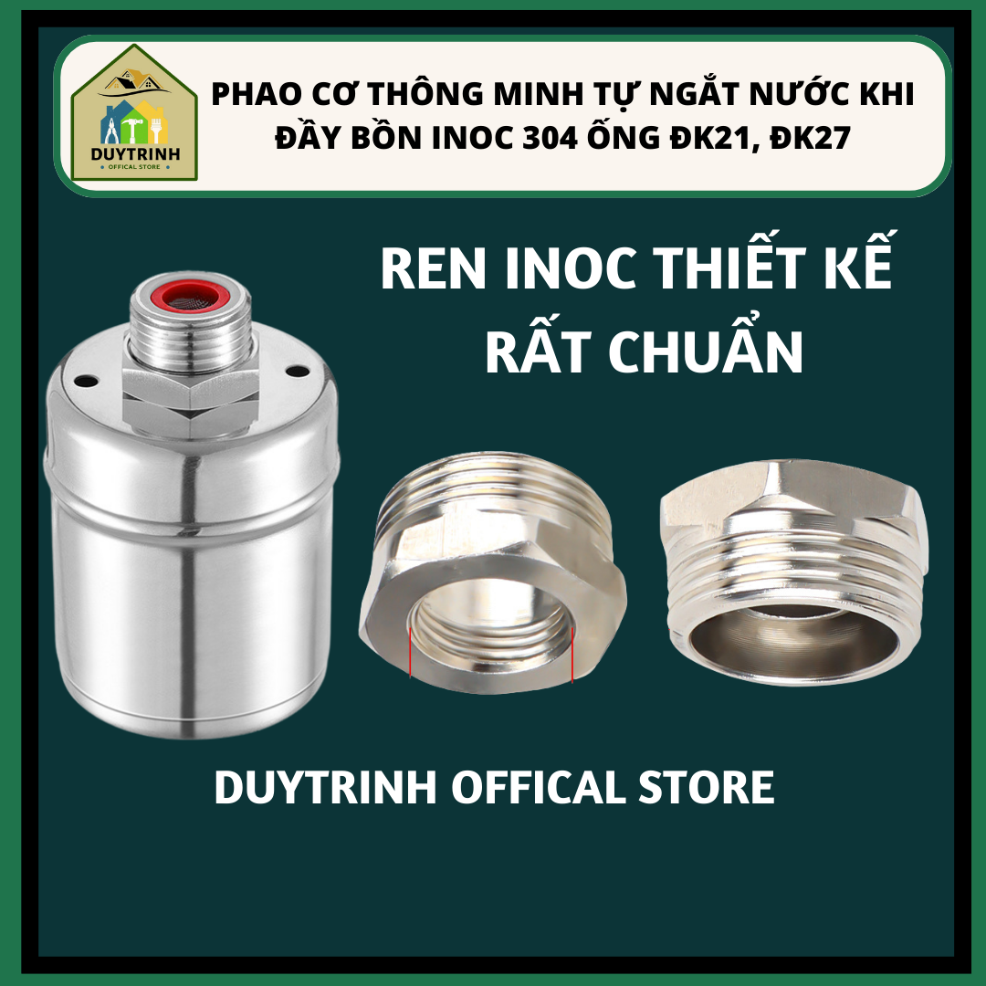 Phao Nước Chống Tràn Mini Tự Động, Van Cơ Nước Tự Ngắt Khi Đầy, Điều Chỉnh Mực Nước, Chất Liệu Inox 304 Bền Đẹp Không Gỉ