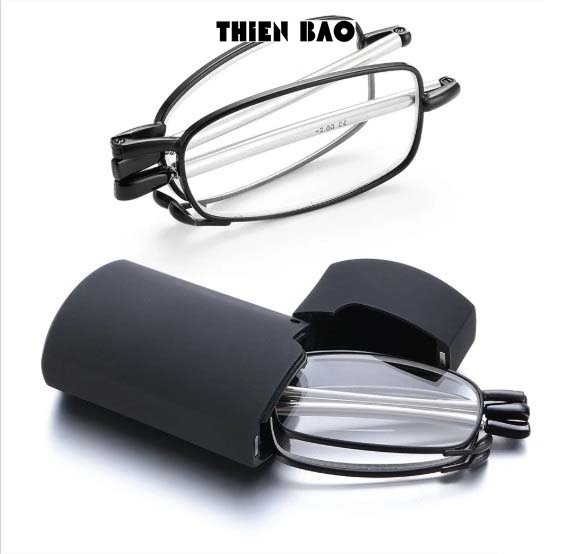 Kính lão thị, viễn thị Nam nữ gọn nhẹ KVN44 tròng Nhật bản gọng rút chuẩn độ cao cấp mini