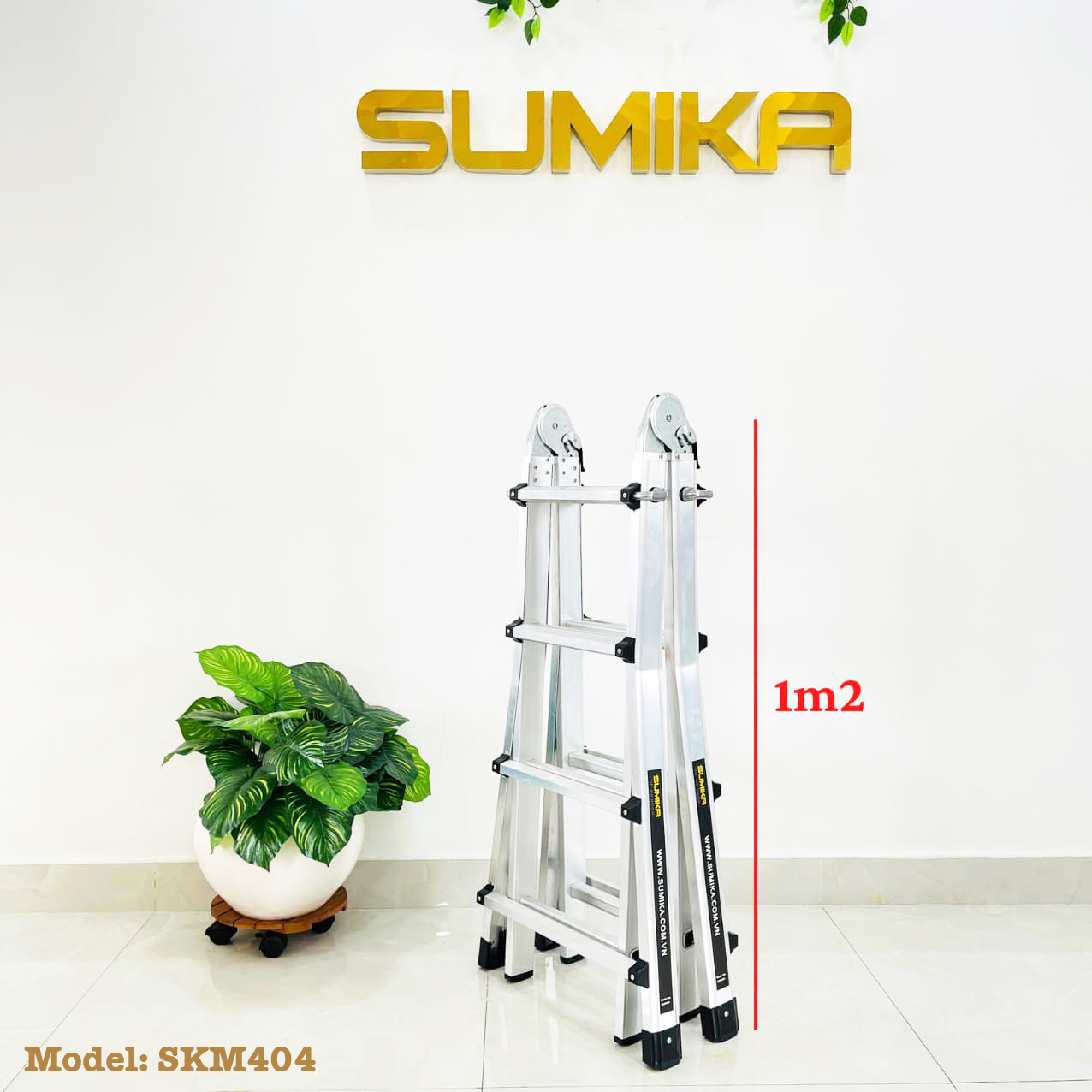 Thang nhôm trượt đa năng SUMIKA SKM404 - Chữ A cao nhất 2.0m, chữ I cao nhất 4.0m, tải trọng 300kg