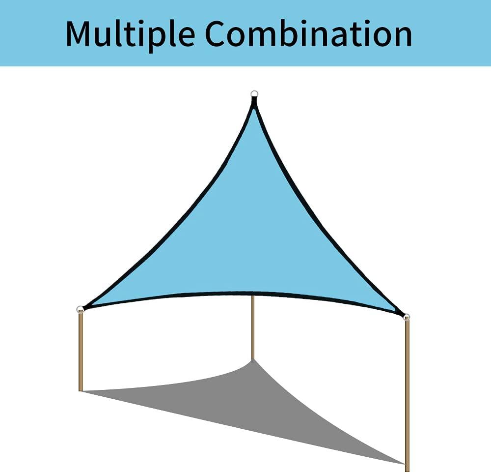 Cánh buồm bóng râm hình tam giác Tán, Cánh buồm bóng râm chống thấm nước Tấm che chắn tia UV Mái che bạt chống thấm và thoáng khí cho Sân vườn, Sân hiên, Bãi cỏ, Ban công, Cắm trại 3x3x3m