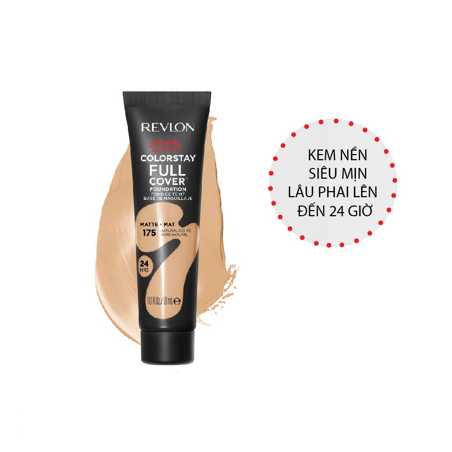 Kem nền che phủ toàn diện lâu phai Revlon 24h - 175 Natural Ochre