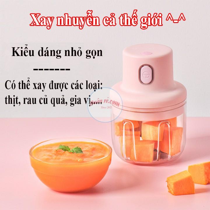 Máy xay đồ ăn dặm cho bé mini sạc điện nhỏ gọn tiện dụng 01118