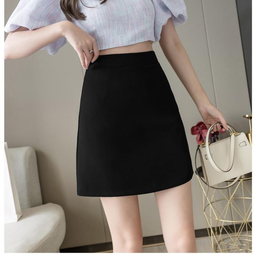 Chân váy chữ A ngắn lưng cao phong cách công sở có lót trong, váy công sở ngắn dáng chữ A trẻ trung CHERRY STORE V058
