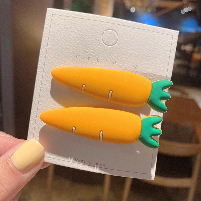 Set 2 kẹp tóc rau củ nhựa dẻo đáng yêu - Nunam shop