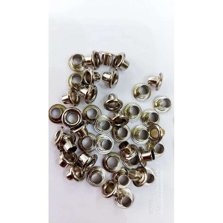 Khoen ore mắt cáo 4mm Bằng Thau không gỉ Màu bạc, vàng, đen, đồng Khuy mắt cáo bấm vải, quần áo, túi xách, đồ da