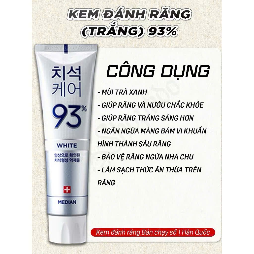 Combo 3 hộp Kem đánh răng Hàn Quốc Median Dental IQ 93% 120g