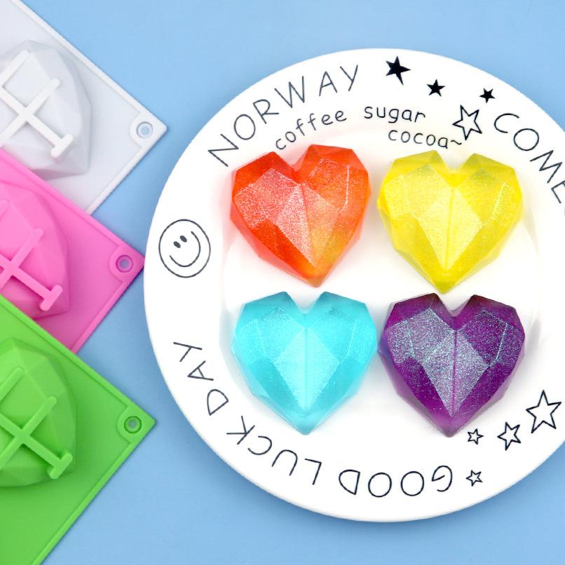 Khay làm bánh ANAEAT bằng silicone 6 lỗ hình trái tim kim cương