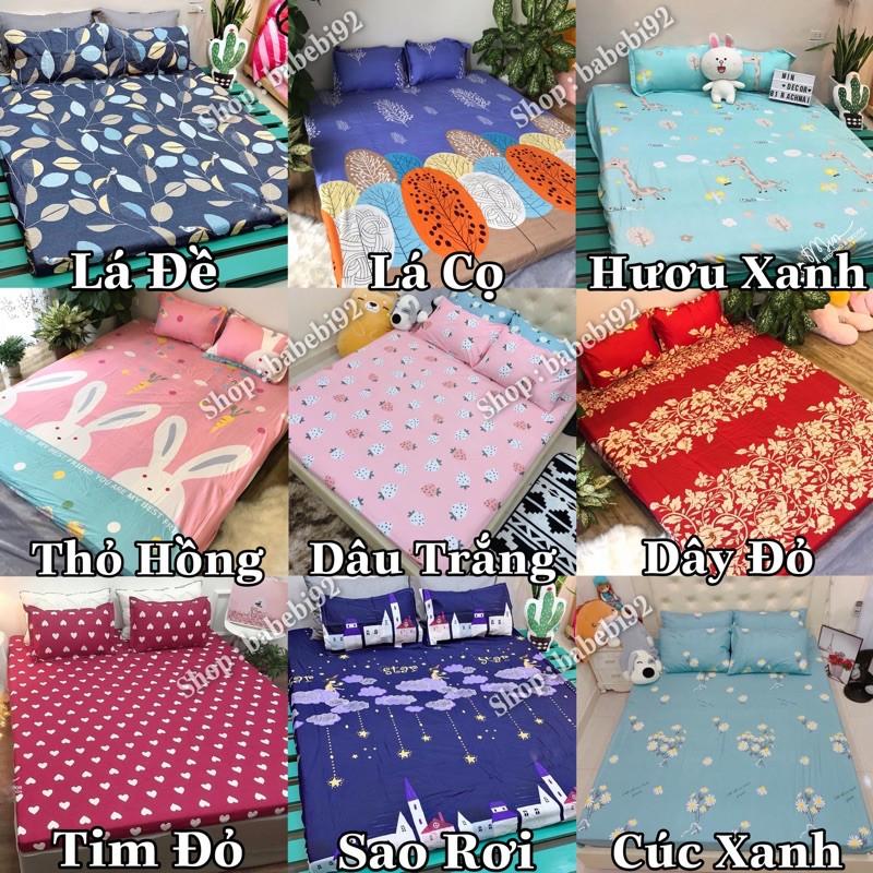 Ga chun bọc đệm poly cotton m6/m8 kèm 2 vỏ gối đa dạng mẫu mã