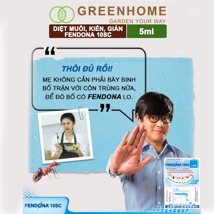 Thuốc diệt muỗi Fendona 10sc, gói 5ml, hiệu quả, không mùi, diệt gián, ruồi,kiến ba khoang, côn trùng.