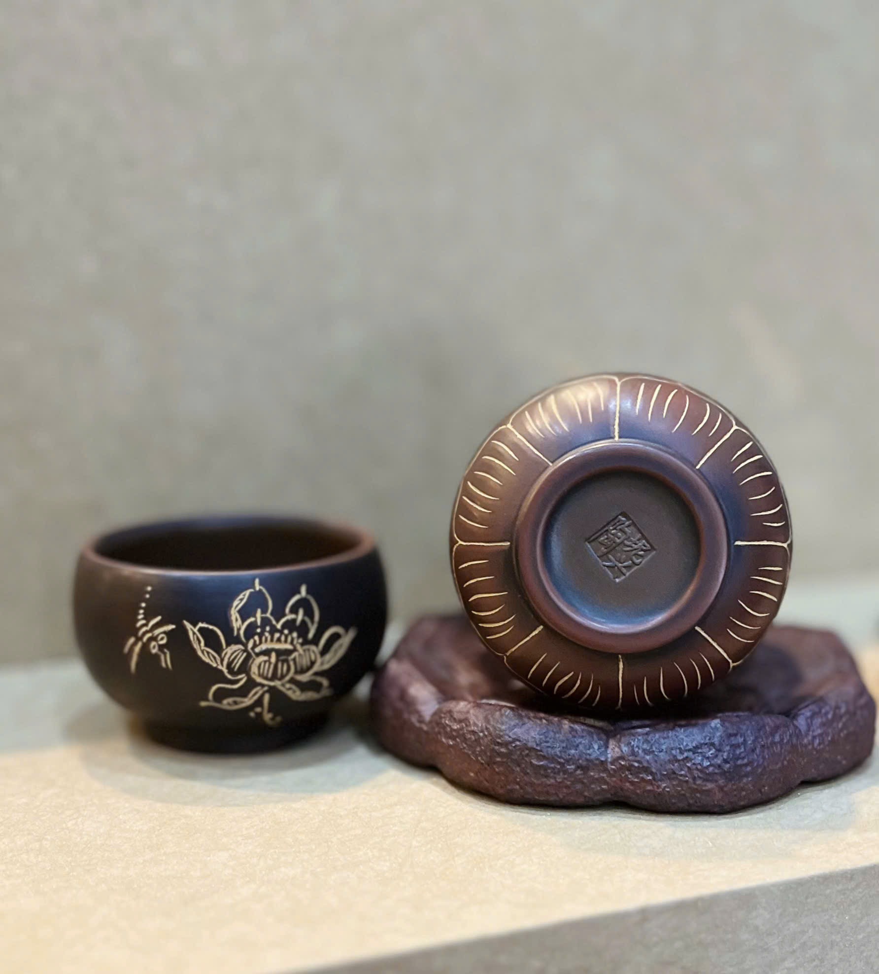 CHÉN GỐM NÊ HƯNG KHÂM CHÂU HỎA BIẾN - DUNG TÍCH 60ML - VIỆT LONG TRÀ