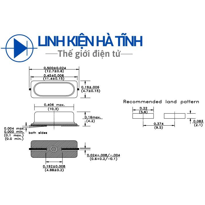 Linh kiện Thạch anh 49SMD 4MHZ 8MHZ 12MHz 16MHZ 20MHZ 24MHZ chân dán