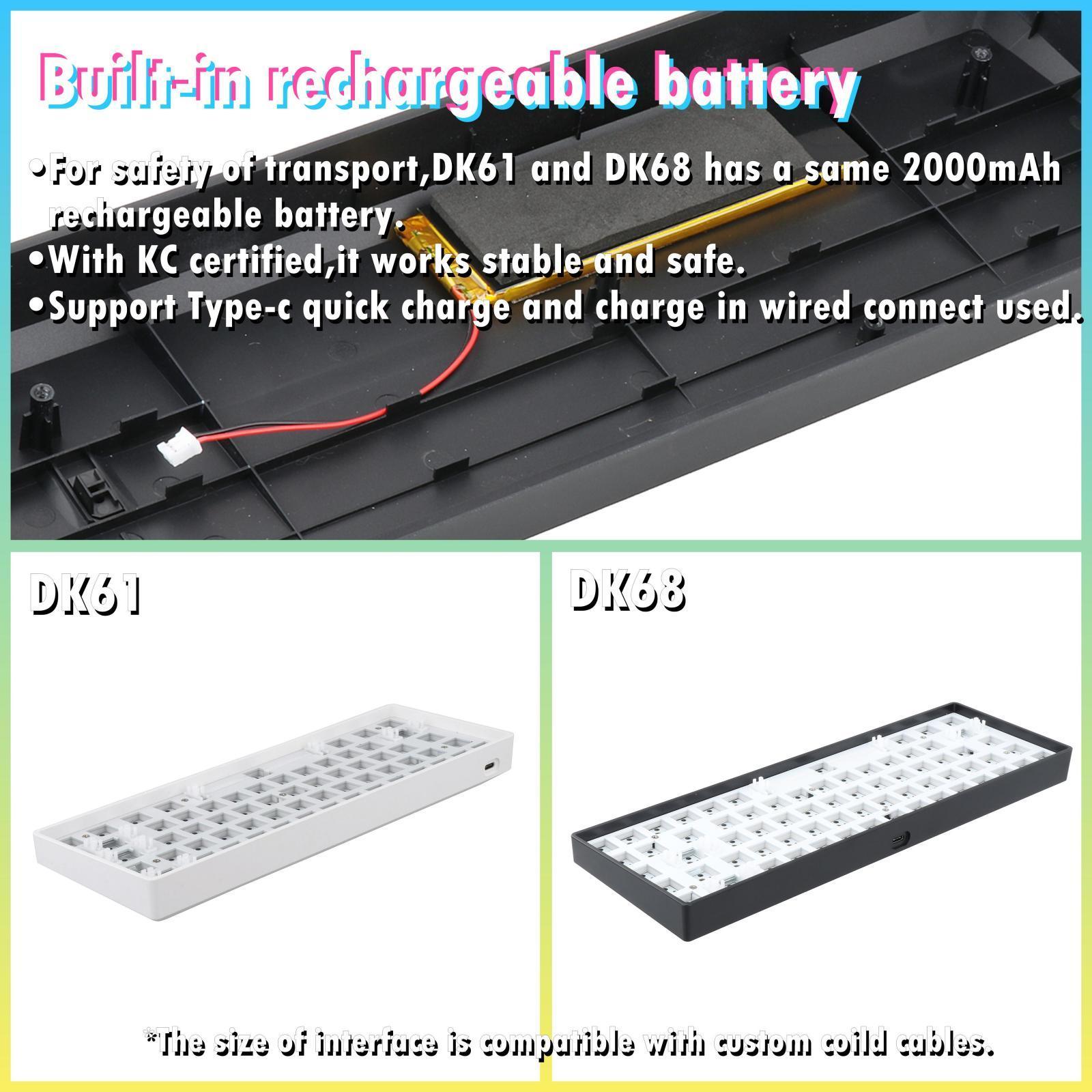 61/68 Keys Mechanical Keyboard DIY Kit for Switches for 60% / 65% Keyboard Hot-Swappable PCB Mounting Plate DIY /5Pin