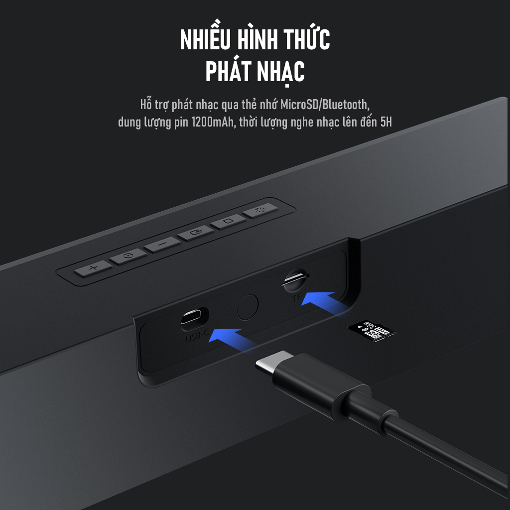 Loa Thanh Bluetooth Soundbar ROBOT RB580 10W Ultra Bass Hiệu Ứng RGB Hỗ Trợ Kết Nối Thẻ Nhớ - Hàng Chính Hãng