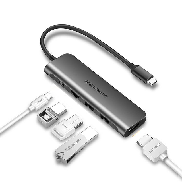 HUB Chuyển USB Type-C Ra HDMI / USB 3.0 / Sạc Type-C Cao Cấp UGREEN 50209 - Hàng chính hãng