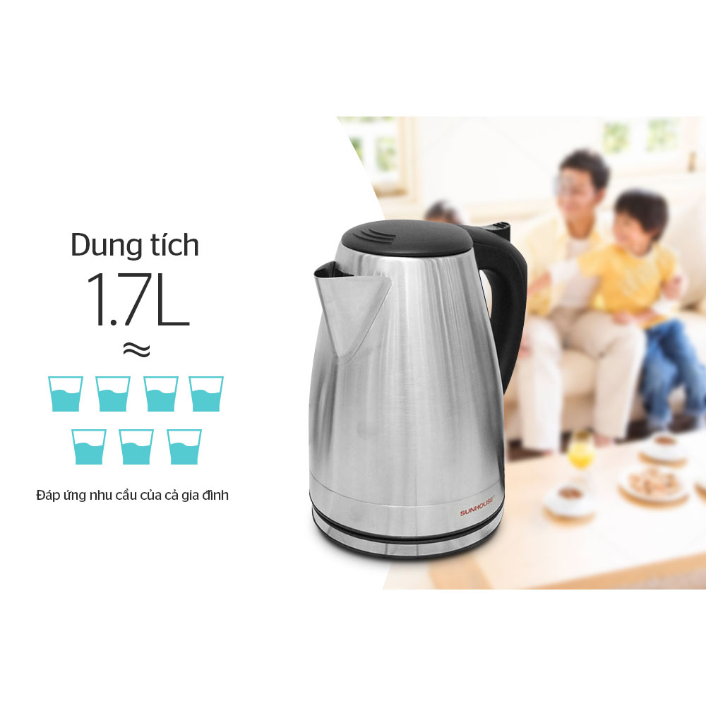 Bình đun siêu tốc Sunhouse SHD1370 1.7 Lít - Hàng chính hãng