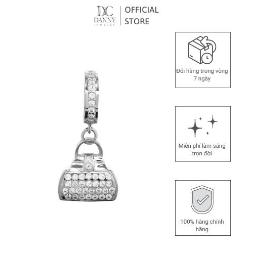 Charm Bạc 925 Danny Jewelry Đính Đá CZ Hình Túi Xách Xi Rhodium/Vàng hồng PK001S