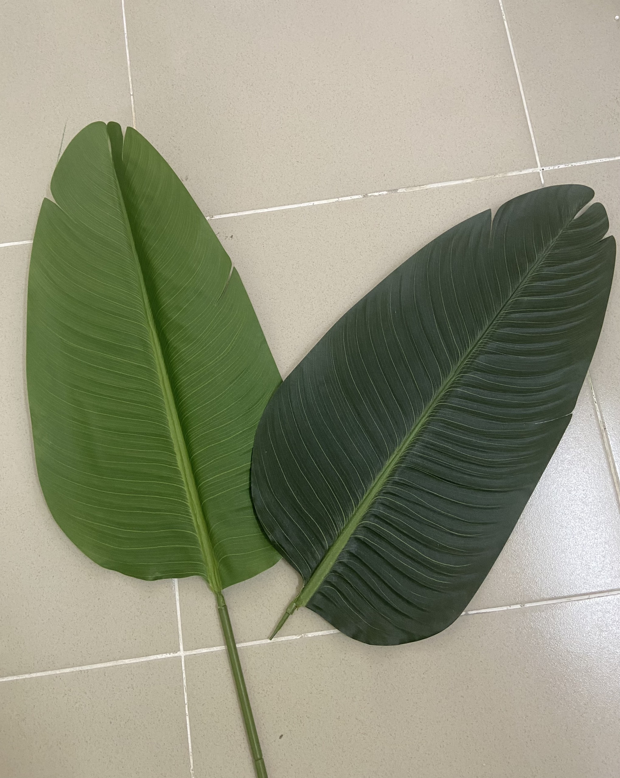 Cành lá chuối giả trang trí nội thất, nhà cửa, lá lụa cực đẹp, dài 94cm, 103cm